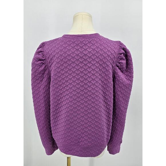 Fate Quilted Puff Sleeve Sweatshirt – Size Large (Dusty Orchid) - Picture 3 of 7